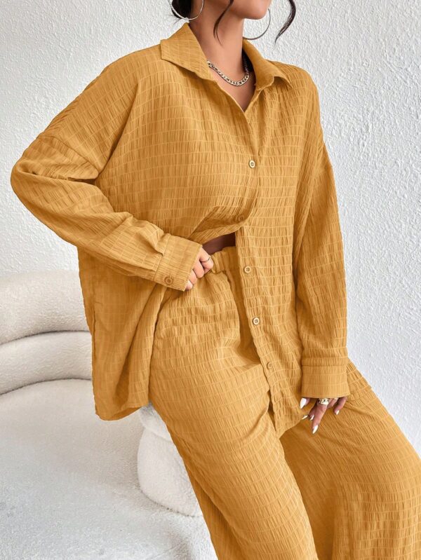 Conjunto Casual de Blusa Suelta y Pantalones con Manga Caída - Image 78