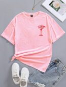 Remera de Verano con Estampado Gráfico y Manga Corta