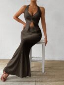 Set de Verano Top Halter con Nudo Frontal y Falda Sirena