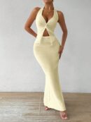 Set de Verano Top Halter con Nudo Frontal y Falda Sirena