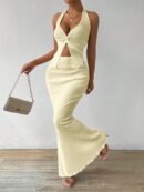 Set de Verano Top Halter con Nudo Frontal y Falda Sirena