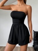Romper Tubo Ruched Veraniego Sexy de Tiro Alto