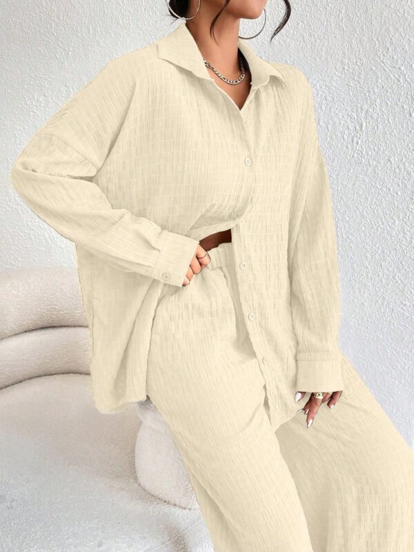 Conjunto Casual de Blusa Suelta y Pantalones con Manga Caída - Image 36
