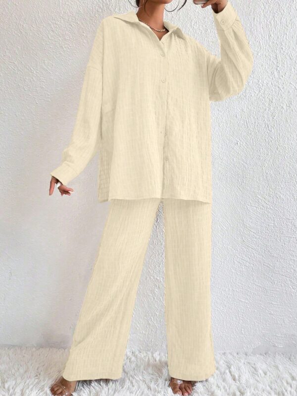 Conjunto Casual de Blusa Suelta y Pantalones con Manga Caída - Image 38