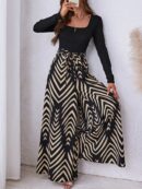 Mono Largo Boho con Estampado Geométrico y Manga Larga