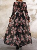 Mono Largo de Pierna Ancha con Estampado Floral y Cinturón