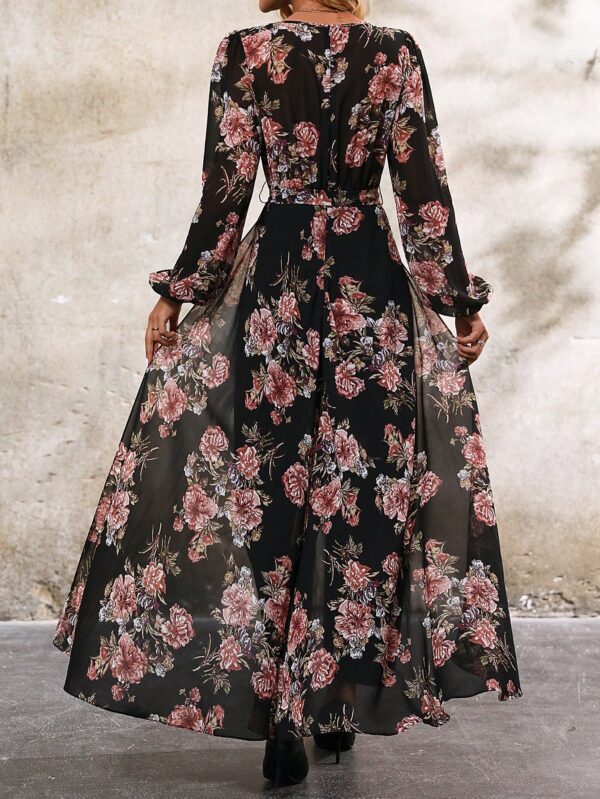 Mono Largo de Pierna Ancha con Estampado Floral y Cinturón - Image 19