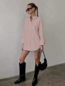 Camisa Relajada Manga Larga para Negocios y Casual