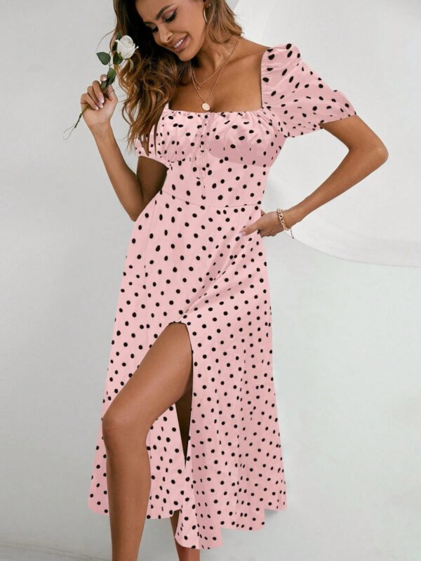 Vestido Largo Boho Floral con Nudo y Abertura en Pierna - Image 89