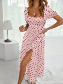 Vestido Largo Boho Floral con Nudo y Abertura en Pierna