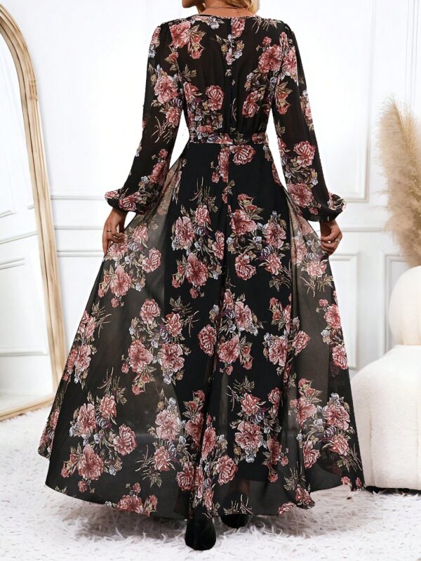 Mono Largo de Pierna Ancha con Estampado Floral y Cinturón - Image 15