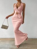 Set de Verano Top Halter con Nudo Frontal y Falda Sirena