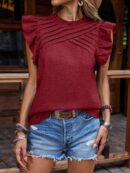 Blusa Veraniega con Volantes y Mangas Mariposa