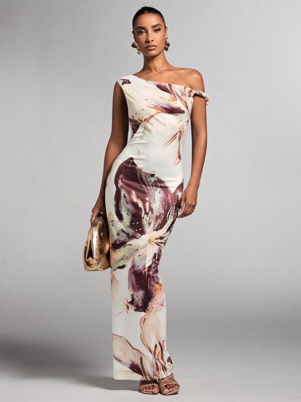 Vestido Bodycon Estampado Floral con Hombro Descubierto - Image 6
