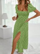 Vestido Largo Boho Floral con Nudo y Abertura en Pierna