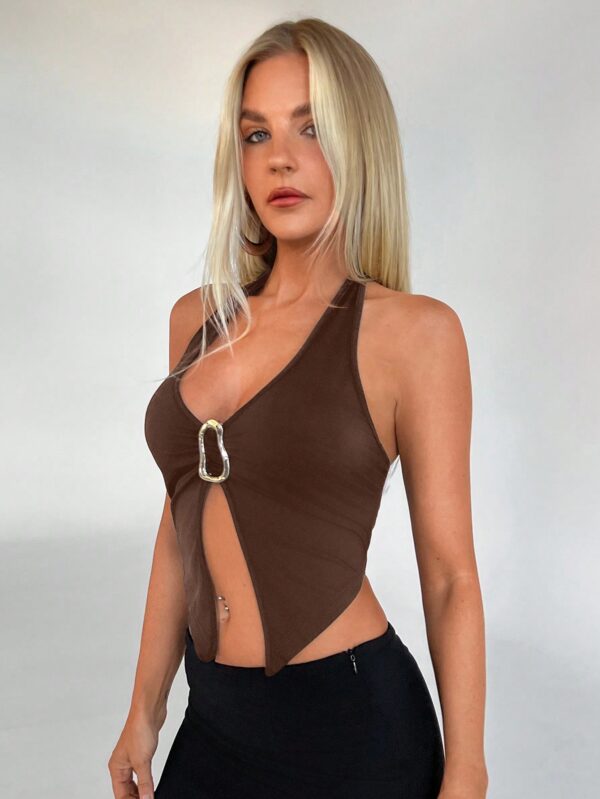 Camisola Ajustada con Cuello Halter, Espalda Descubierta y Decoración Metálica - Image 31