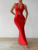 Set de Verano Top Halter con Nudo Frontal y Falda Sirena