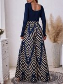 Mono Largo Boho con Estampado Geométrico y Manga Larga