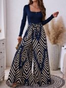 Mono Largo Boho con Estampado Geométrico y Manga Larga