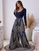 Mono Largo Boho con Estampado Geométrico y Manga Larga