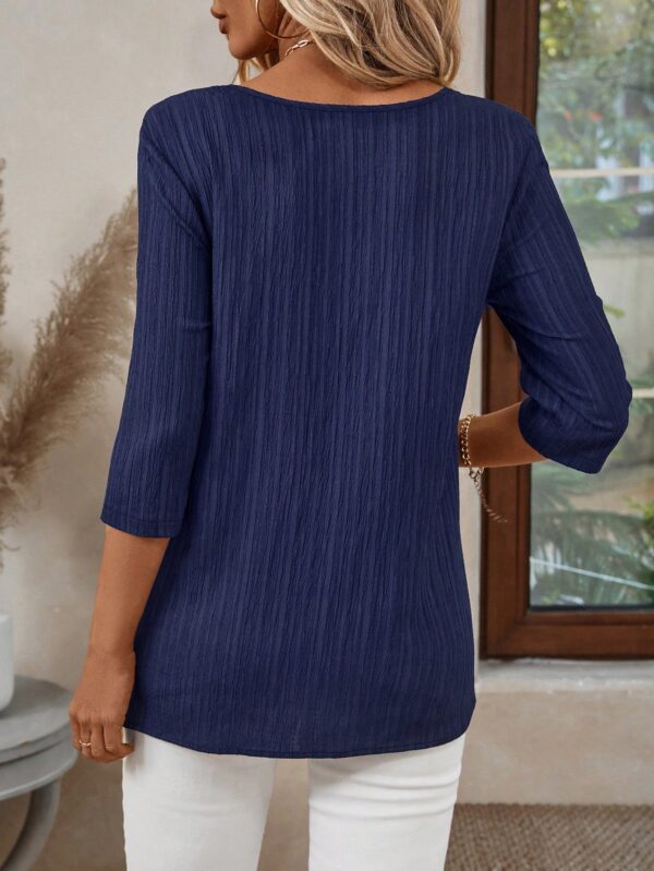 Camisa Casual Manga Larga con Estampado Floral y Cuello Redondo - Image 23