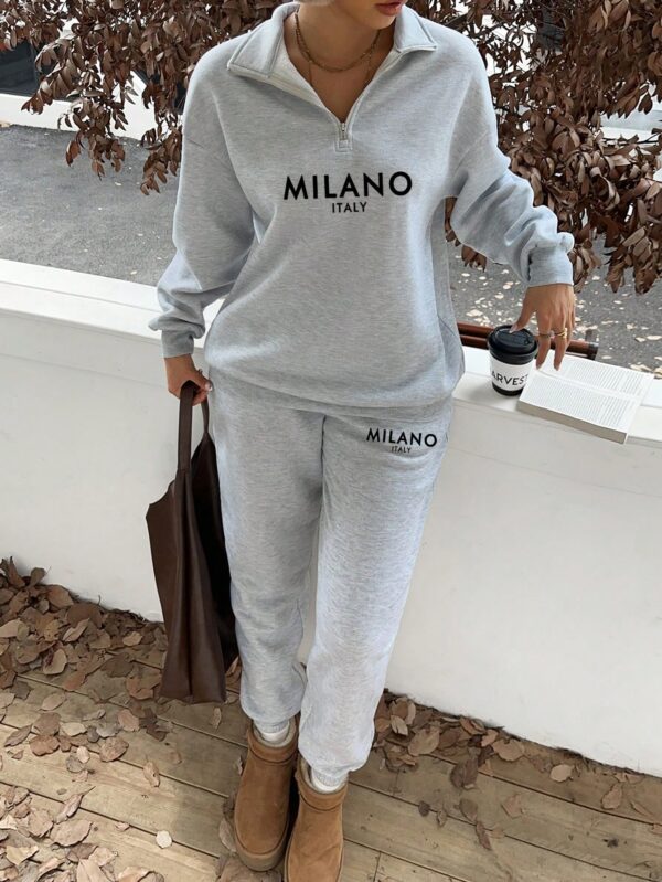 Set de Sudadera y Joggers de Fleece con Cierre y Cuello Alto - Image 2