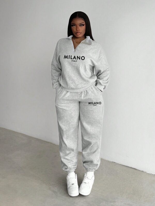 Set de Sudadera y Joggers de Fleece con Cierre y Cuello Alto