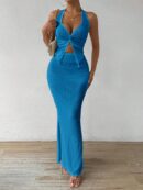 Set de Verano Top Halter con Nudo Frontal y Falda Sirena