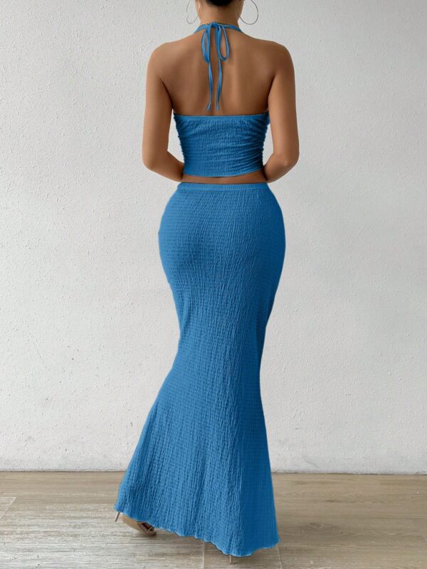 Set de Verano Top Halter con Nudo Frontal y Falda Sirena - Image 84