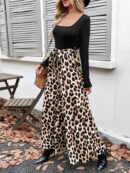 Mono Largo Boho con Estampado Geométrico y Manga Larga