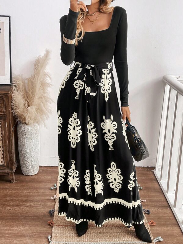 Mono Largo Boho con Estampado Geométrico y Manga Larga - Image 23