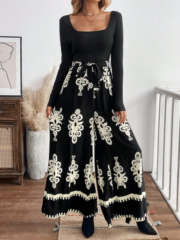 Mono Largo Boho con Estampado Geométrico y Manga Larga - Image 25