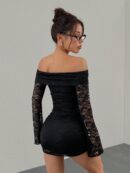 Vestido Bodycon de Encaje con Hombros Descubiertos