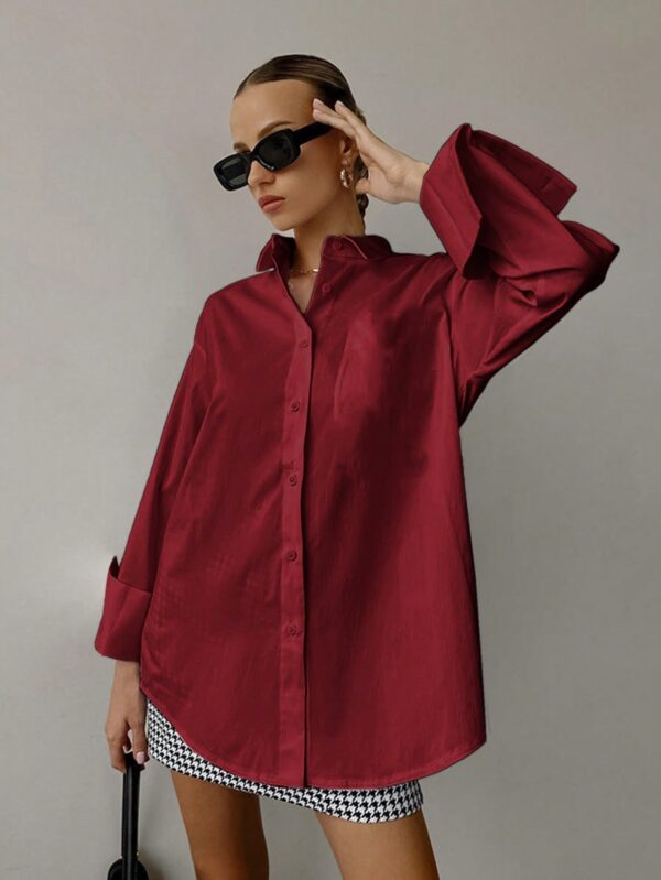 Camisa Relajada Manga Larga para Negocios y Casual - Image 10