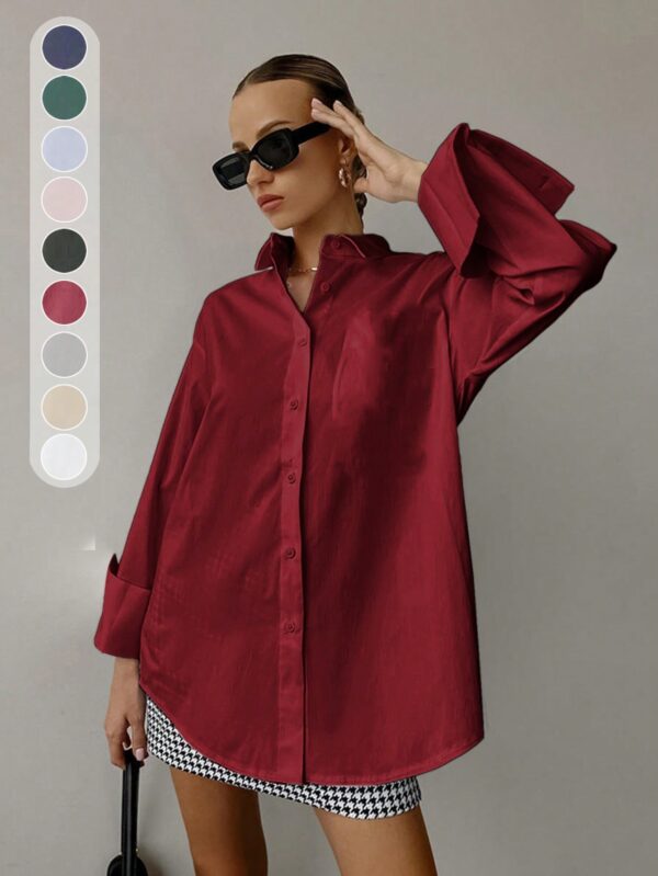 Camisa Relajada Manga Larga para Negocios y Casual - Image 9