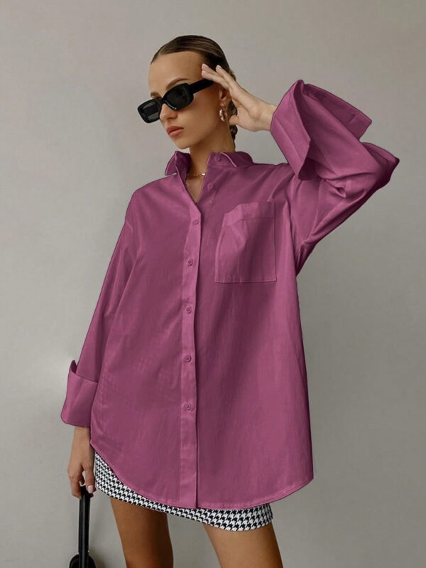 Camisa Relajada Manga Larga para Negocios y Casual - Image 84