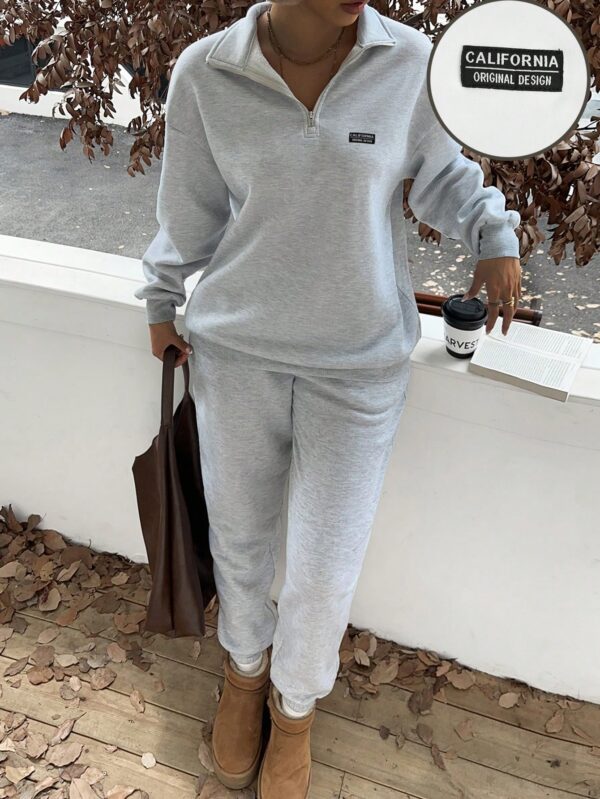 Set de Sudadera y Joggers de Fleece con Cierre y Cuello Alto - Image 5