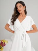 Mono Elegante de Pierna Ancha con Lazo y Mangas Mariposa