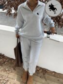 Set de Sudadera y Joggers de Fleece con Cierre y Cuello Alto