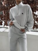 Set de Sudadera y Joggers de Fleece con Cierre y Cuello Alto