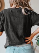 Remera Casual de Mujer con Manga Corta y Cuello Redondo