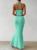 Set de Verano Top Halter con Nudo Frontal y Falda Sirena