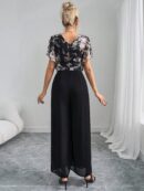 Mono Elegante de Pierna Ancha con Lazo y Mangas Mariposa