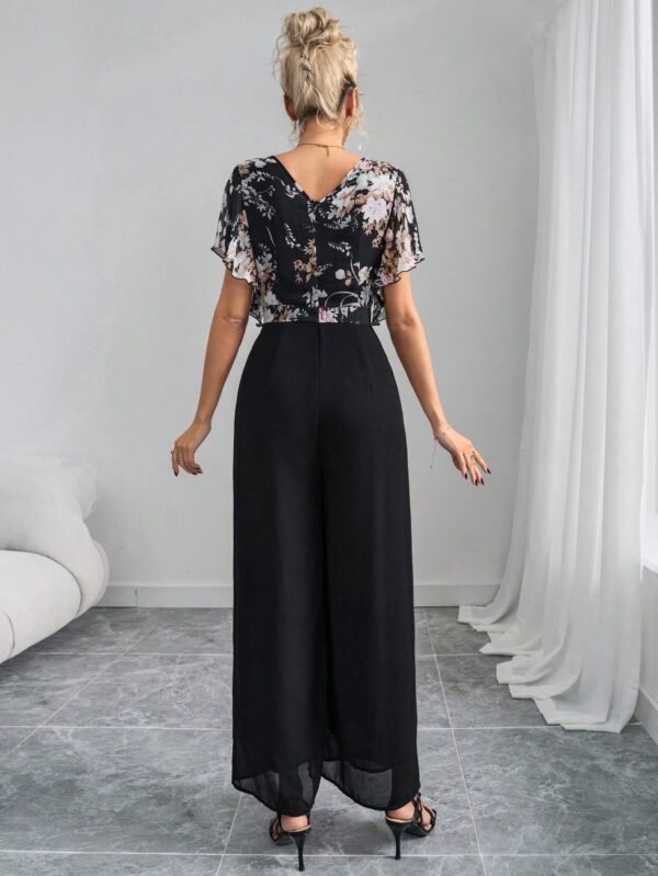 Mono Elegante de Pierna Ancha con Lazo y Mangas Mariposa - Image 57