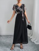 Mono Elegante de Pierna Ancha con Lazo y Mangas Mariposa