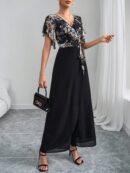 Mono Elegante de Pierna Ancha con Lazo y Mangas Mariposa