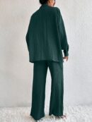 Conjunto Casual de Blusa Suelta y Pantalones con Manga Caída