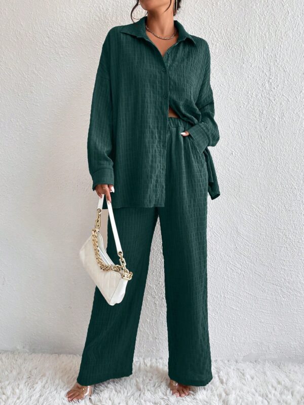 Conjunto Casual de Blusa Suelta y Pantalones con Manga Caída - Image 48