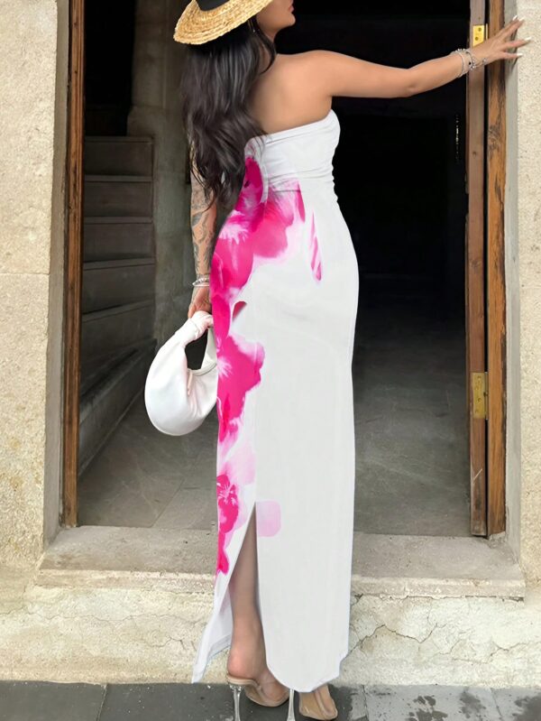 Vestido Midi Elegante con Estampado Floral y Tie-Dye - Image 7