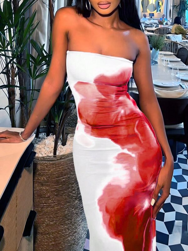 Vestido Midi Elegante con Estampado Floral y Tie-Dye - Image 16
